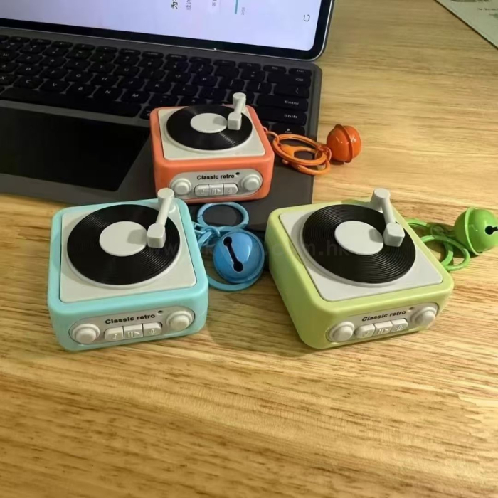 復古迷你录音机可錄音三首歌鑰匙扣掛件